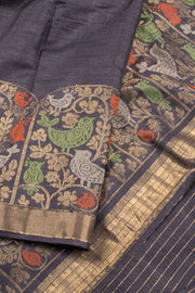 Grey Chhattisgarh Tussar Silk Saree 10056999