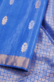 Azure Blue Chhattisgarh Tussar Silk Saree 10059704