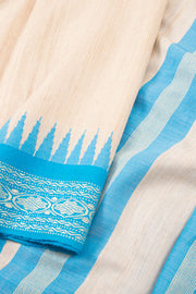 Beige Chhattisgarh Tussar Silk Saree 10059707