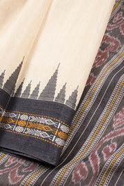 Beige Chhattisgarh Tussar Silk Saree 10059708