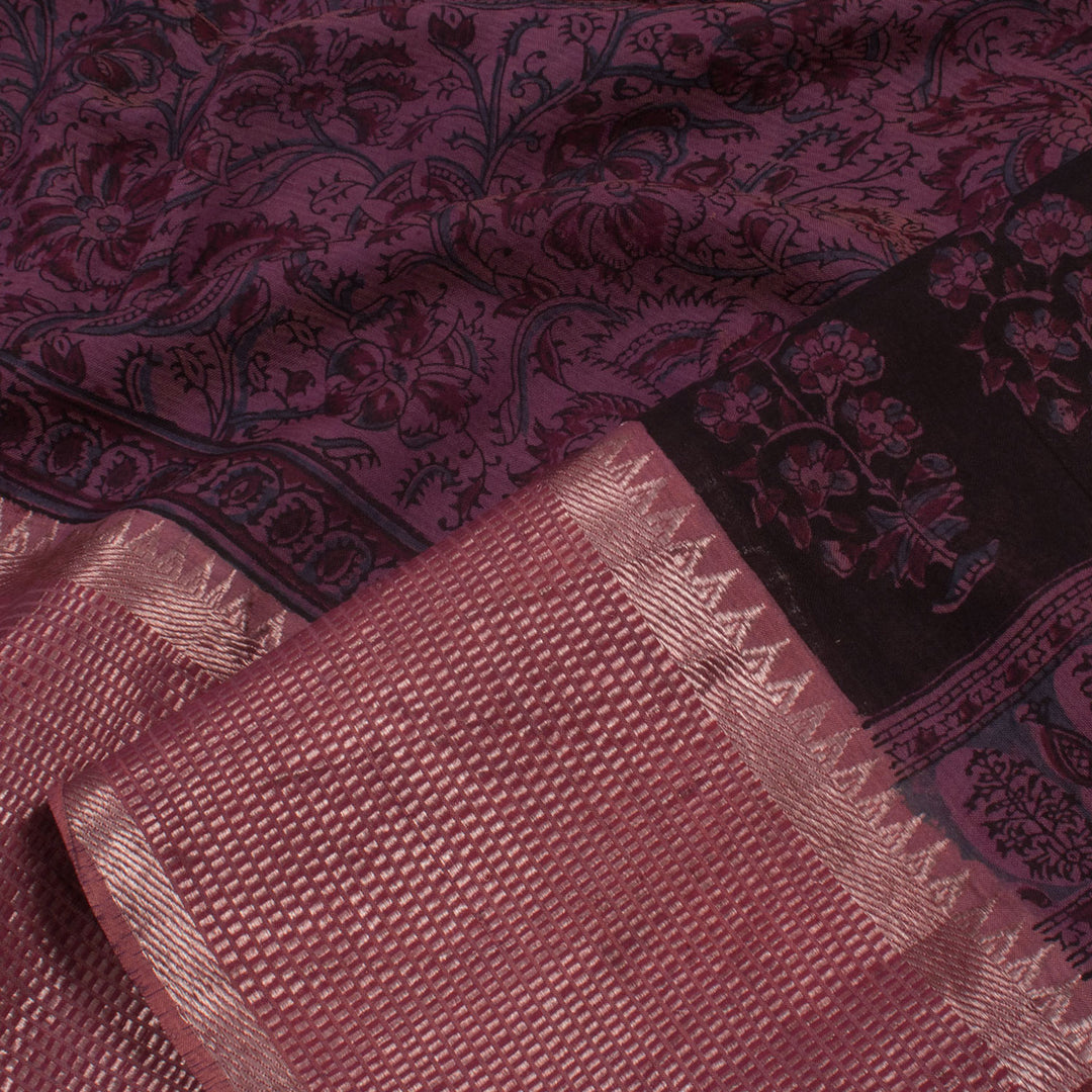 Ajrakh Printed Silk Cotton Saree 10055554
