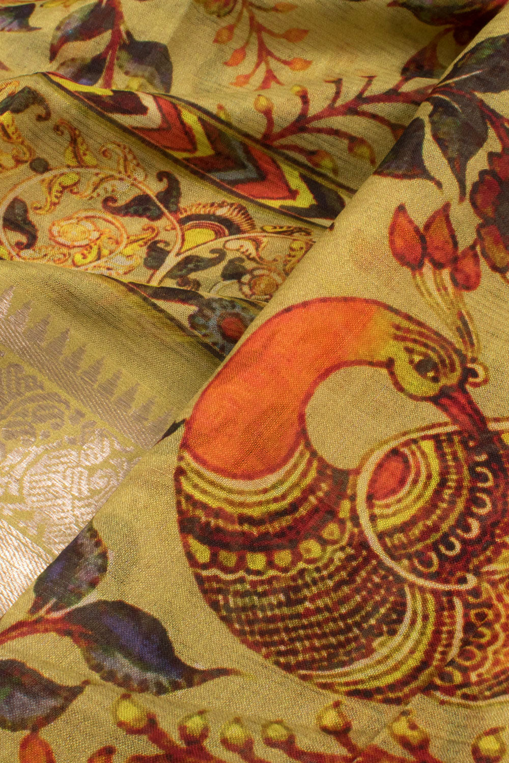 Digital Printed Mangalgiri Silk Cotton Saree 10058427