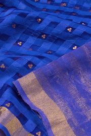 Sequin Work Self Checks Silk Saree 10057994
