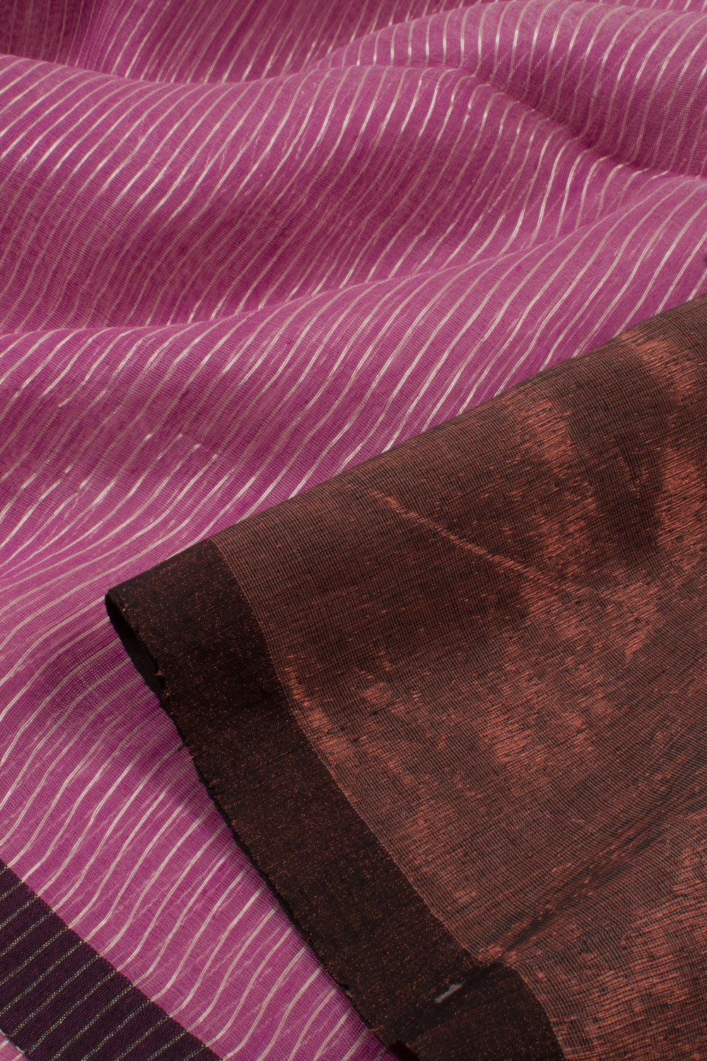 Handloom Striped Linen Silk Saree 10058003