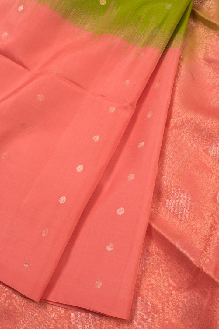 Handloom Borderless Muppagam Kanjivaram Soft Silk Saree 10059473