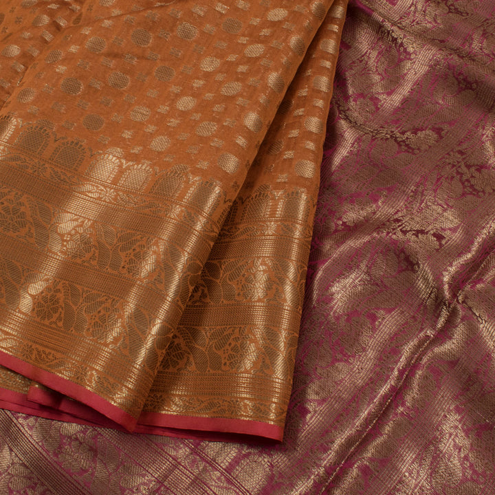 Handloom Banarasi Katrua Silk Cotton Saree 10056828