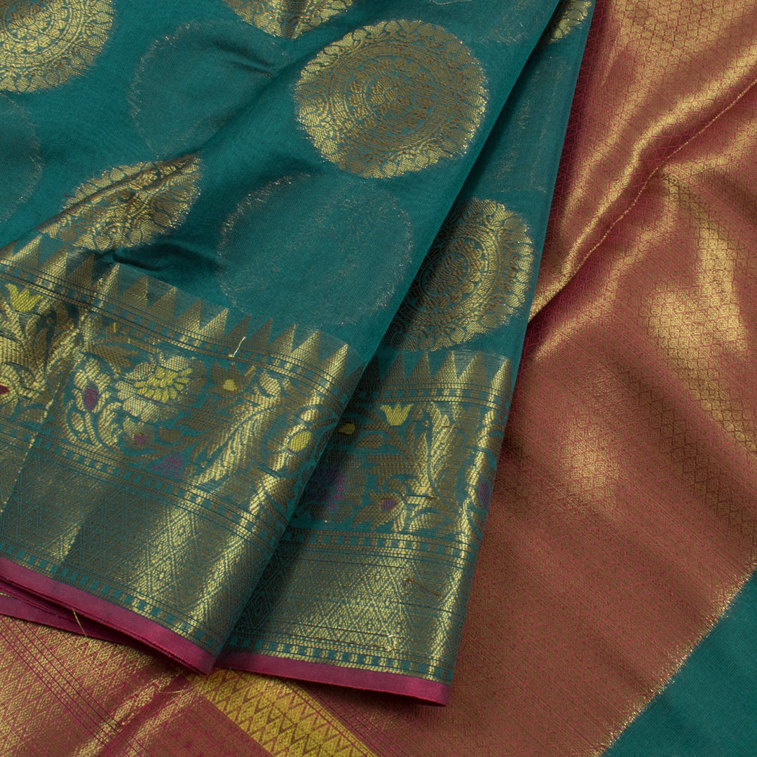 Handloom Banarasi Katrua Silk Cotton Saree 10056839