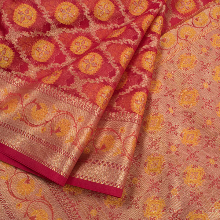 Handloom Banarasi Katrua Silk Cotton Saree 10056840