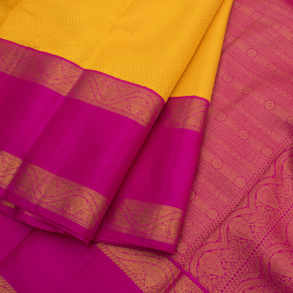 Handloom Pure Zari Korvai Jacquard Kanjivaram Silk Saree with Floral Design and Thandavalam Border
