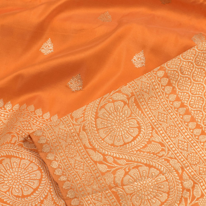 Handloom Banarasi Kadhwa Katan Silk Saree with Floral Butis