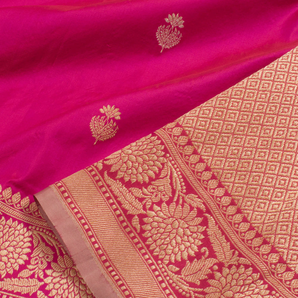 Handloom Banarasi Kadhwa Katan Silk Saree with Floral Butis