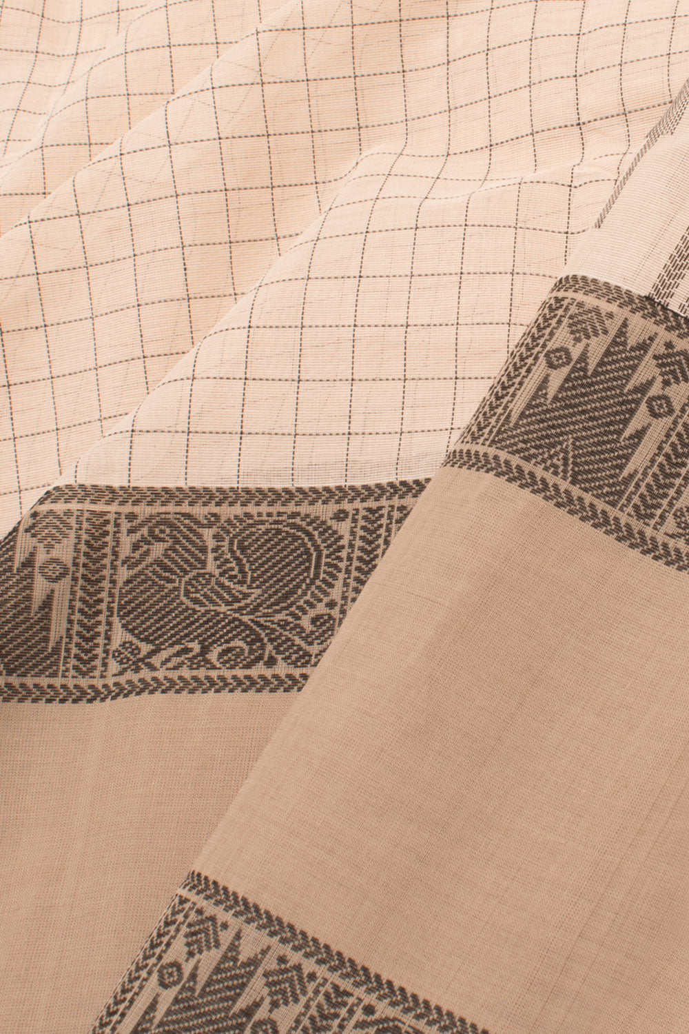White Handloom Kanchi Cotton Saree 10059526