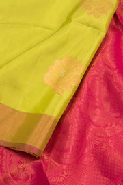 Lime Green Handloom Kanjivaram Soft Silk Saree 10059287