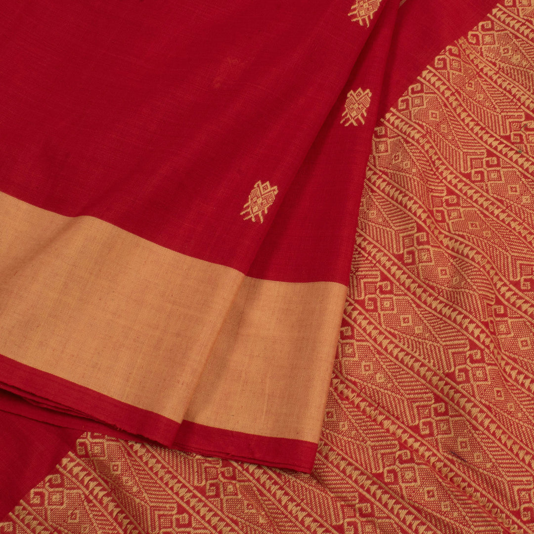 Handloom Bengal Cotton Saree with Manipuri Design Pallu