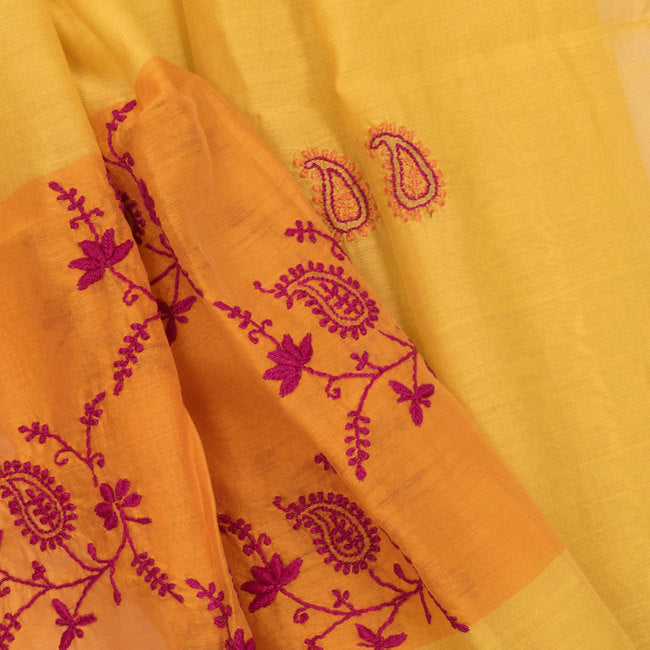 Chikankari Embroidered Maheshwari Silk Cotton Dupatta 10022875