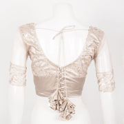 Embroidered Sequin Work Net Satin Silk Blouse  10060378