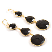 Handcrafted Alloy Metal and Cutstone Earrings 10006579