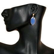 Handcrafted Alloy Metal and Cutstone Earrings 10006587