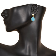 Handcrafted Alloy Metal and Cutstone Earrings 10006588