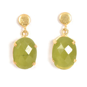 Handcrafted Alloy Metal and Cutstone Earrings 10006589