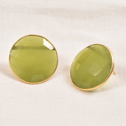 Handcrafted Alloy Metal and Cutstone Earrings 10006864