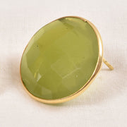 Handcrafted Alloy Metal and Cutstone Earrings 10006864