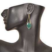 Handcrafted Alloy Metal and Cutstone Earrings 10008773