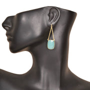 Handcrafted Alloy Metal and Cutstone Earrings 10008777