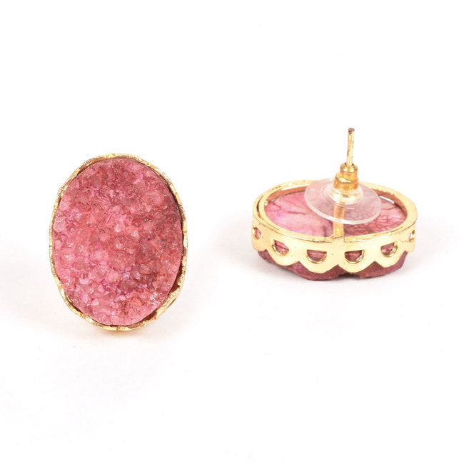 Handcrafted Alloy Metal and Druzy Earrings 10021836