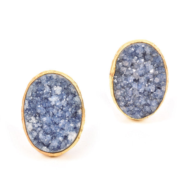 Handcrafted Alloy Metal and Druzy Earrings 10021843
