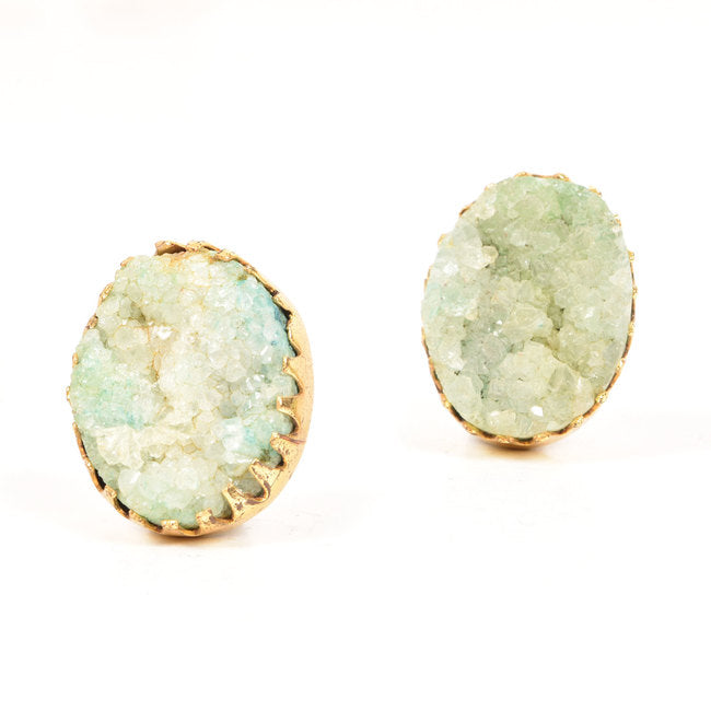 Handcrafted Alloy Metal and Druzy Earrings 10021846