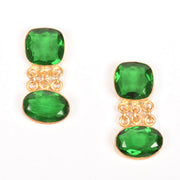 Handcrafted Alloy Metal and Cutstone Earrings 10021851