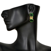 Handcrafted Alloy Metal and Cutstone Earrings 10021851