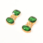 Handcrafted Alloy Metal and Cutstone Earrings 10021851