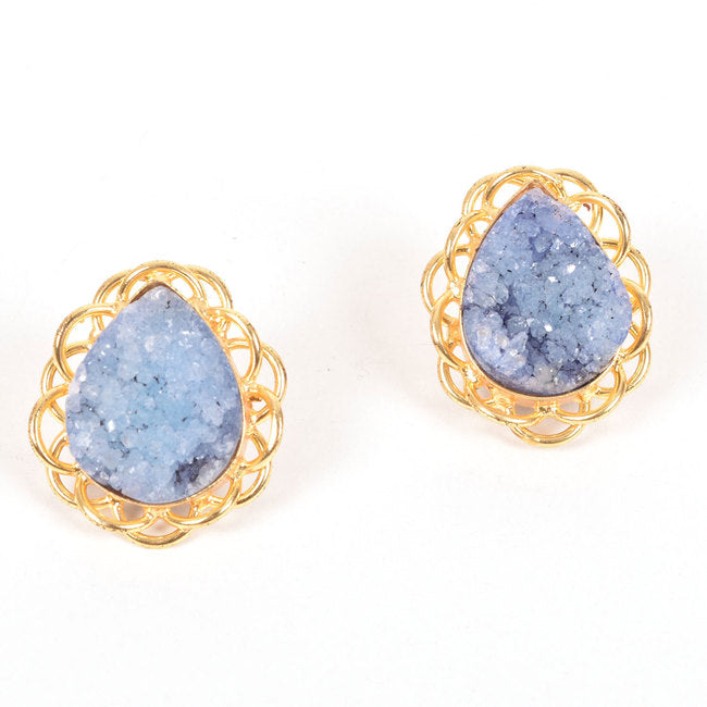 Handcrafted Alloy Metal and Druzy Earrings 10021855