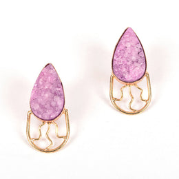 Handcrafted Alloy Metal and Druzy Earrings 10021859