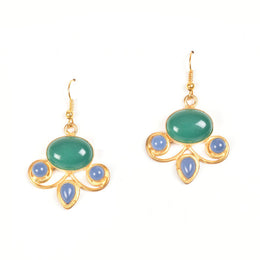 Handcrafted Alloy Metal and Cutstone Earrings 10023714