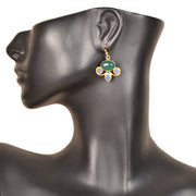 Handcrafted Alloy Metal and Cutstone Earrings 10023714