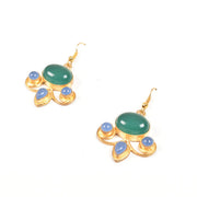 Handcrafted Alloy Metal and Cutstone Earrings 10023714