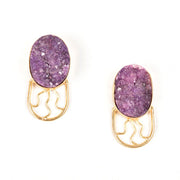 Handcrafted Alloy Metal and Druzy Earrings 10023716