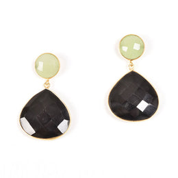 Handcrafted Alloy Metal and Cutstone Earrings 10023717