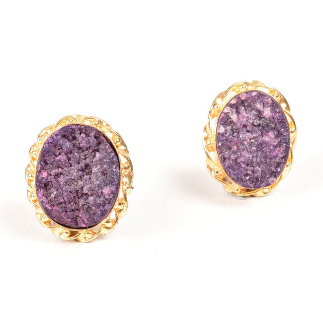 Handcrafted Alloy Metal and Druzy Earrings 10023720