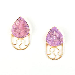 Handcrafted Alloy Metal and Druzy Earrings 10023722