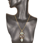 Handcrafted Alloy Metal and Cutstone Necklace 10024729