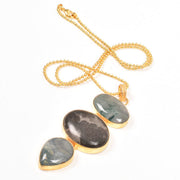 Handcrafted Alloy Metal and Cutstone Necklace 10024729