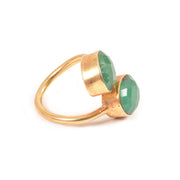 Handcrafted Alloy Metal and Cutstone Ring 10008813