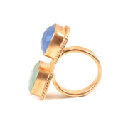 Handcrafted Alloy Metal and Cutstone Ring 10008829