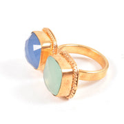 Handcrafted Alloy Metal and Cutstone Ring 10008829