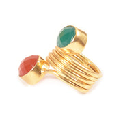 Handcrafted Alloy Metal and Cutstone Ring 10008835