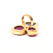 Handcrafted Alloy Metal and Cutstone Ring 10022151